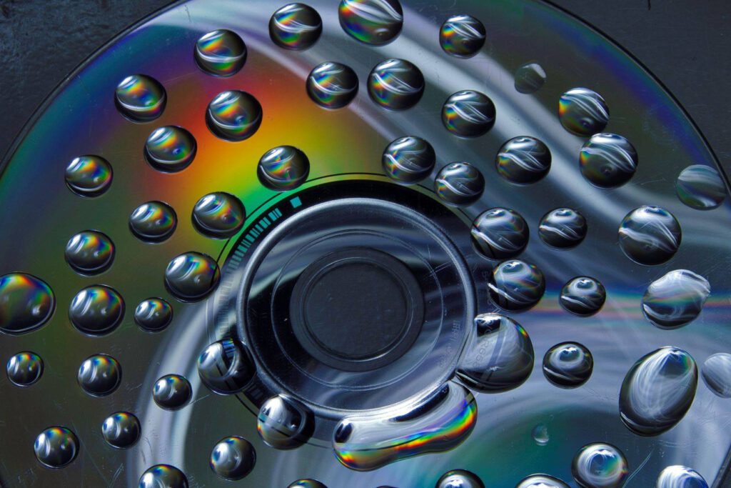 Close-Up CD met waterdruppels